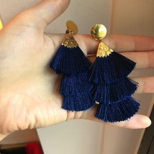 Gold Navy Tassel Earrings 💃